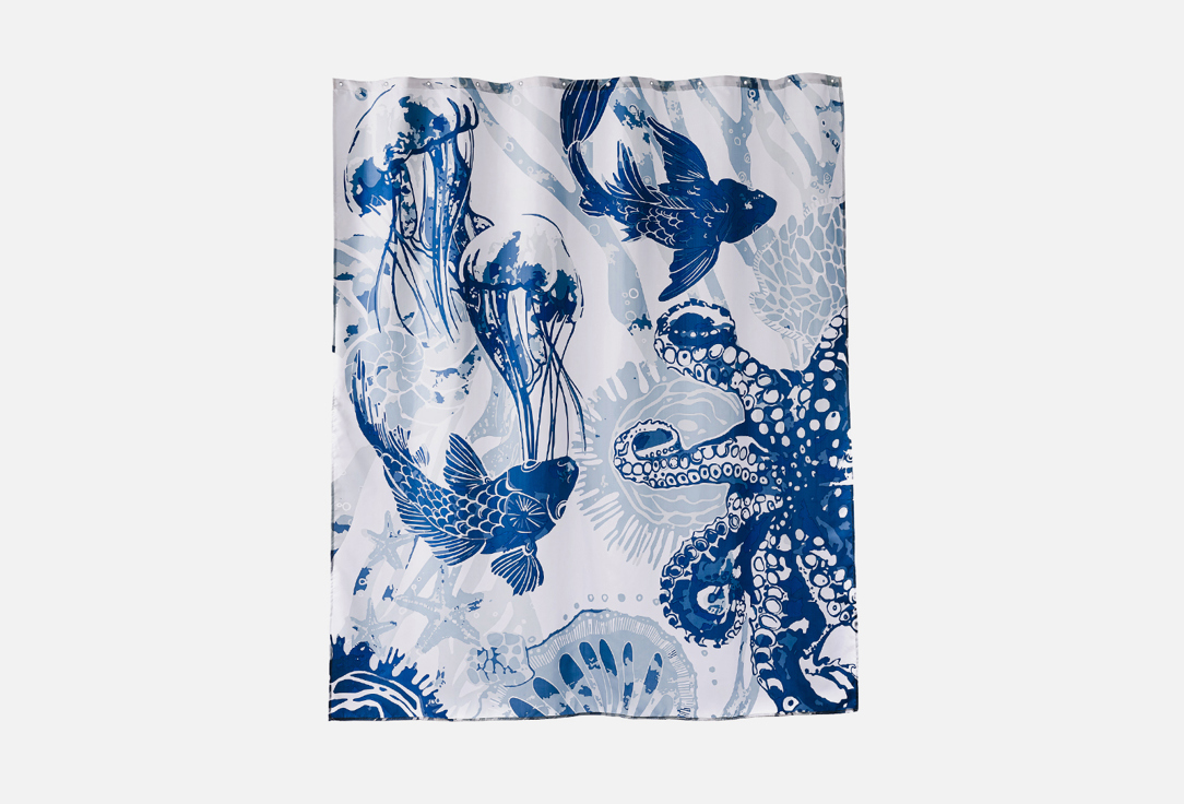 

Занавеска для ванной комнаты MOROSHKA, Принт, Mare, 180х200, blue 1 шт