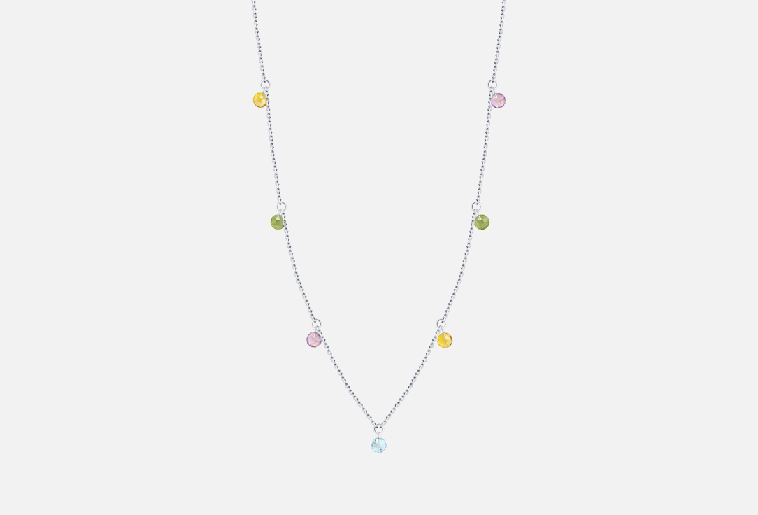 Изображение товара Серебряное колье SOKOLOV Микс с натуральными камнями 925 пробы