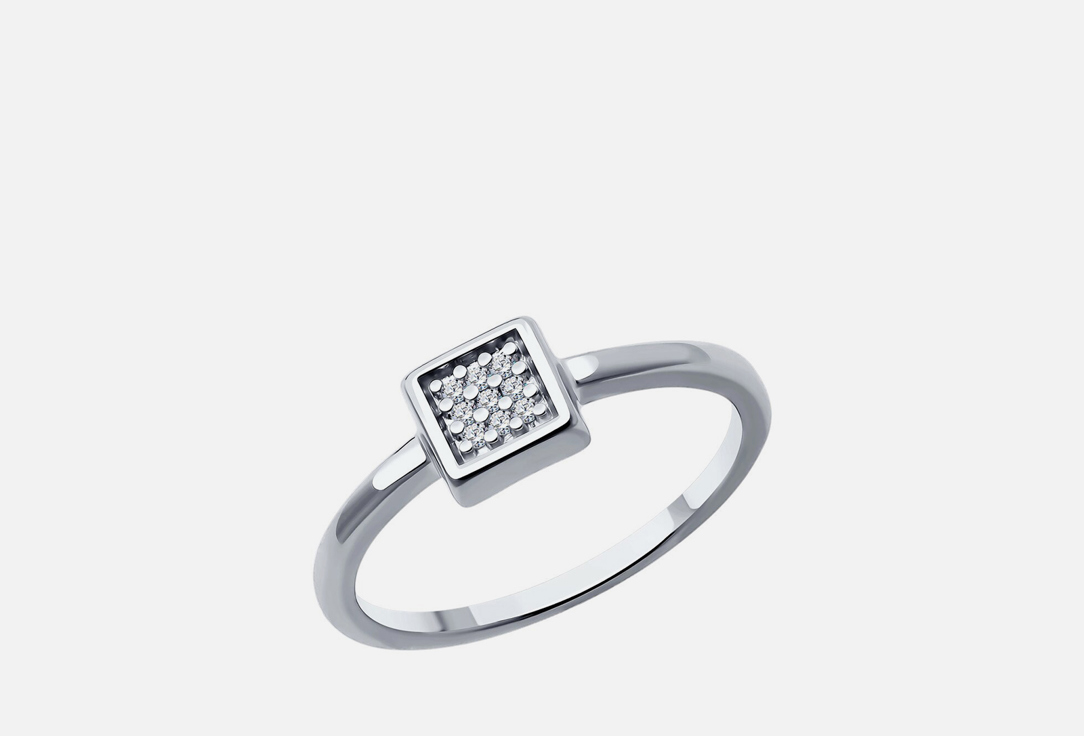 Изображение товара Серебряное кольцо с бриллиантом Diamant 925 пробы, 9 вставок, Россия