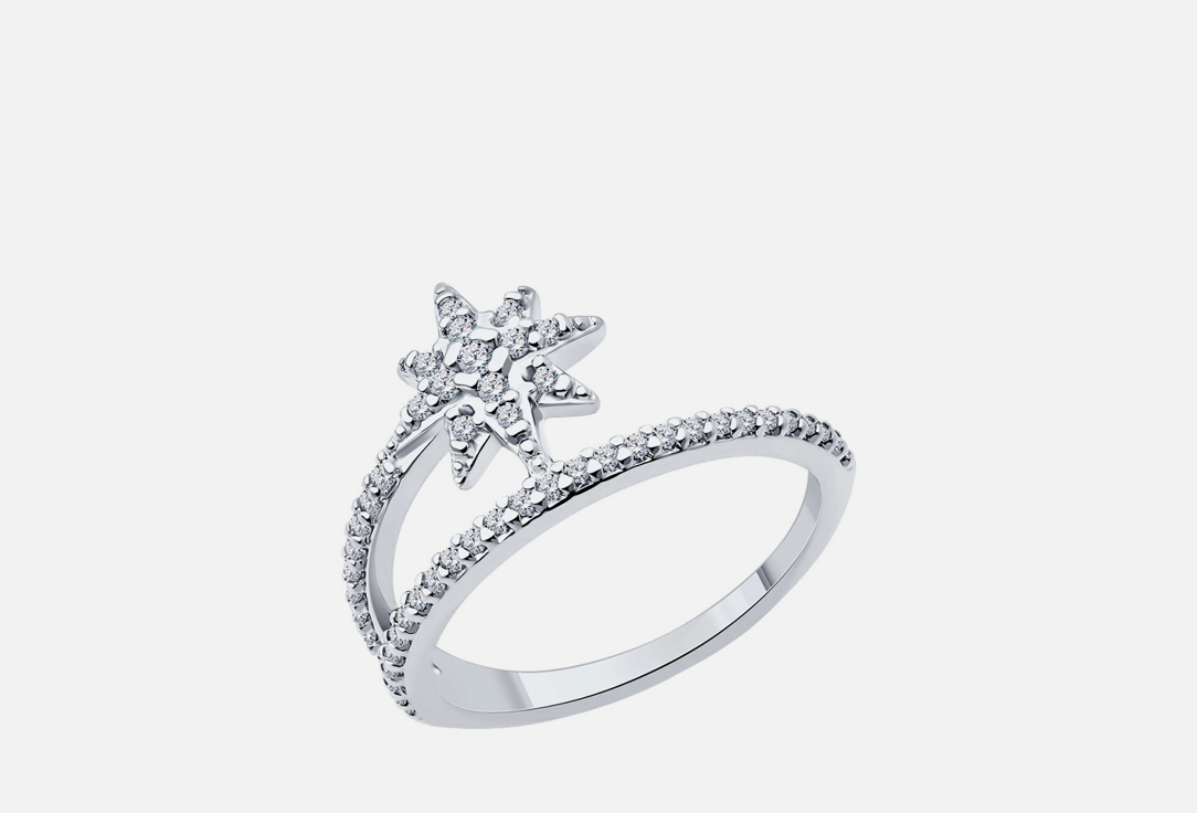 Изображение товара Серебряное кольцо SOKOLOV с фианитом, 49 вставок, пробы 925