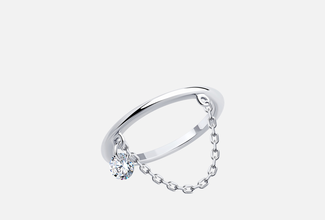 Изображение товара Серебряное кольцо SOKOLOV с фианитом для женщин 925 пробы