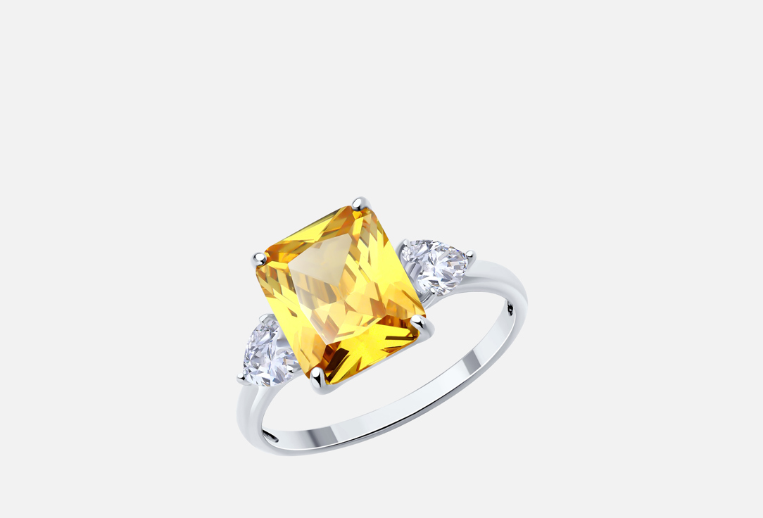 Изображение товара Кольцо серебряное SOKOLOV с фианитом в форме сердца