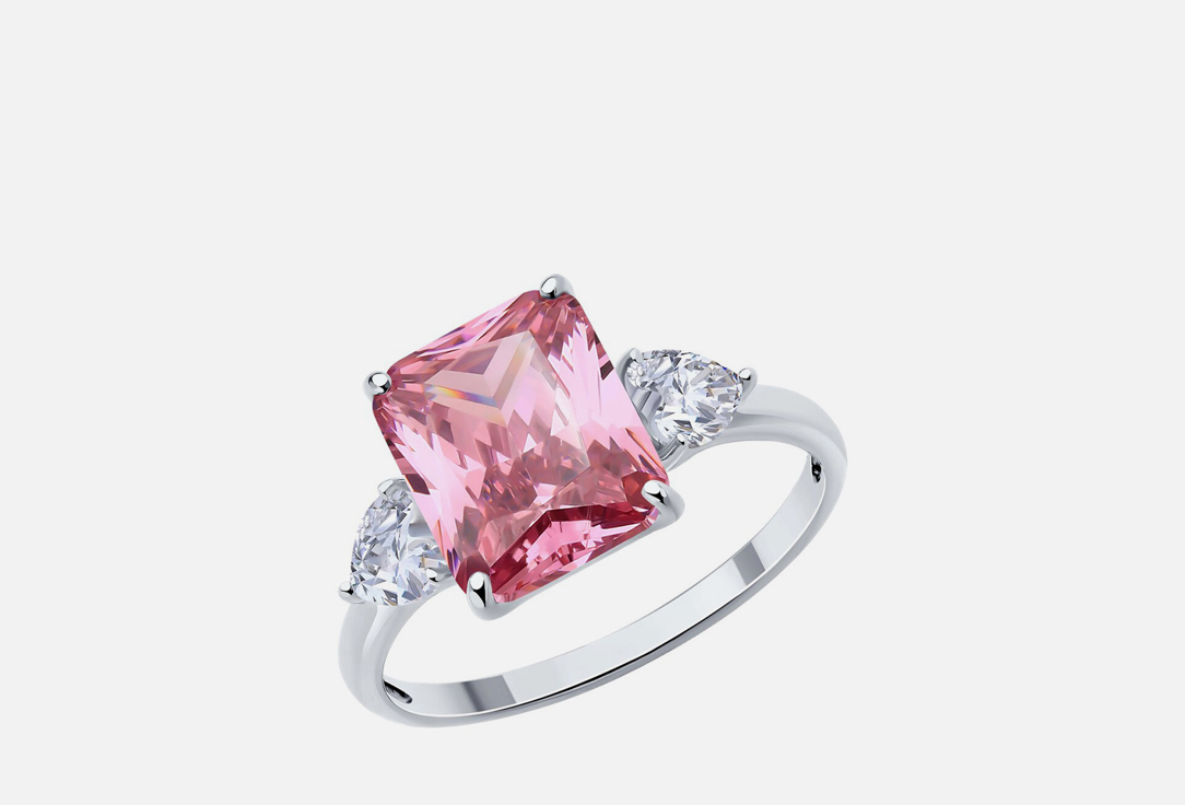 Изображение товара Серебряное кольцо SOKOLOV с фианитами и формой сердца 925 пробы