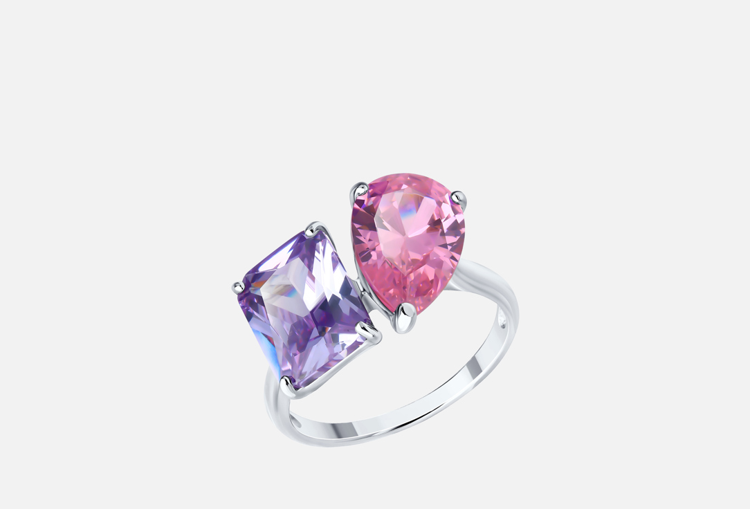 Изображение товара Серебряное кольцо SOKOLOV с фианитами и грушевидной огранкой 925 пробы