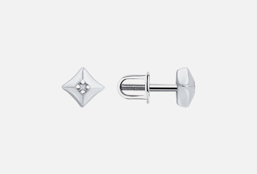 Серьги серебряные DIAMANT Бриллиант 2 шт