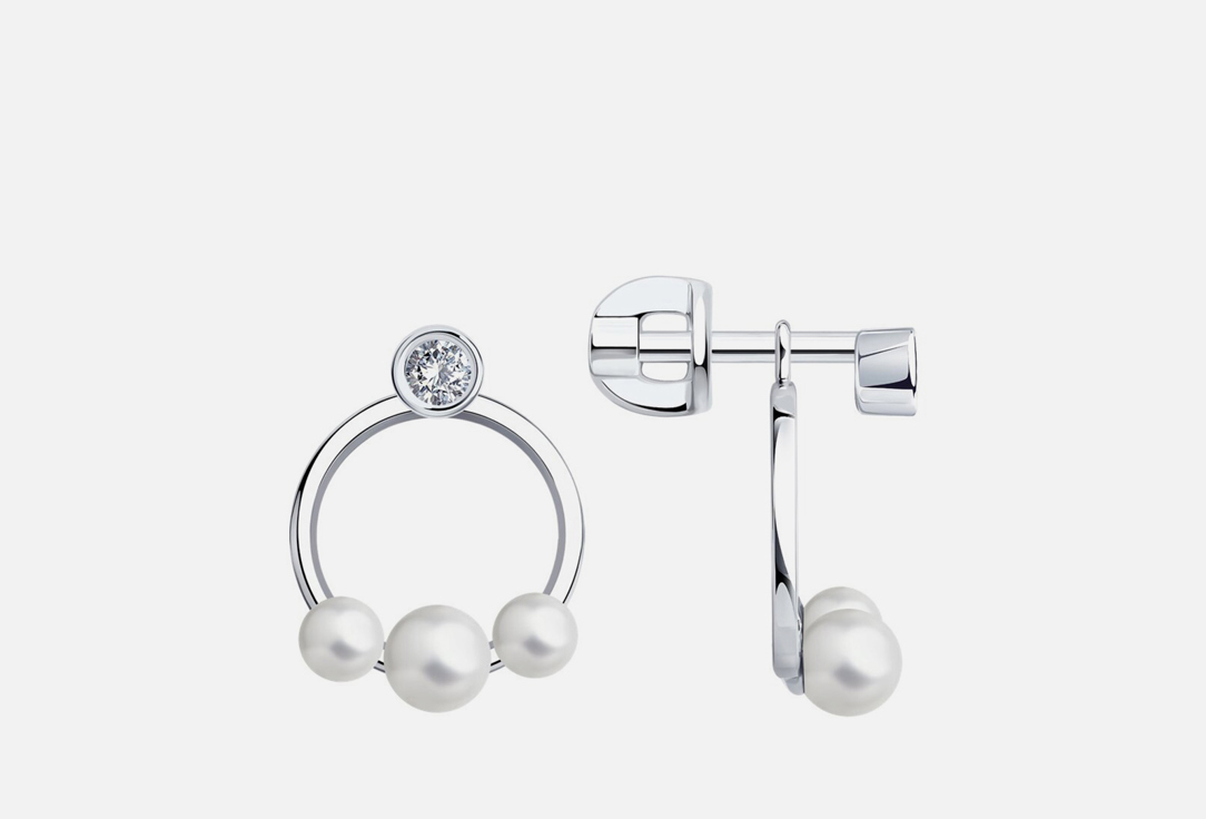 Изображение товара Серебряные серьги с жемчугом SOKOLOV пробы 925 из России