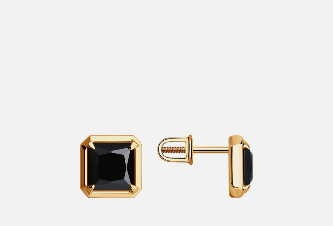 Серьги серебряные DIAMANT Оникс 2 шт