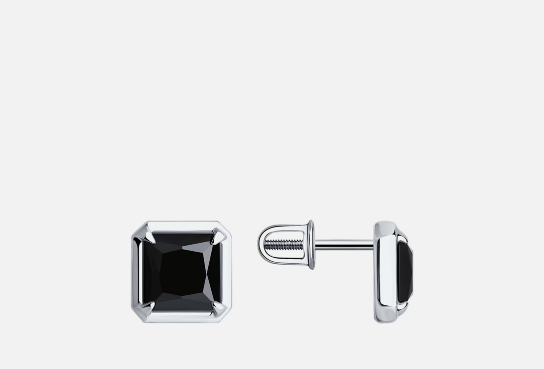 Серьги серебряные DIAMANT Оникс 2 шт