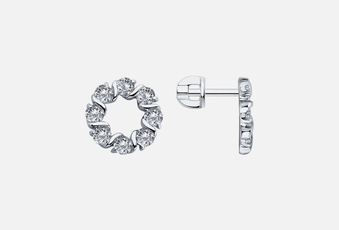 

Серьги серебряные SOKOLOV, Фианит 2 шт