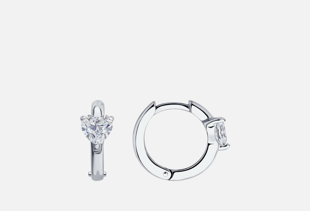 Изображение товара Серебряные серьги SOKOLOV с фианитами сердце 925 пробы