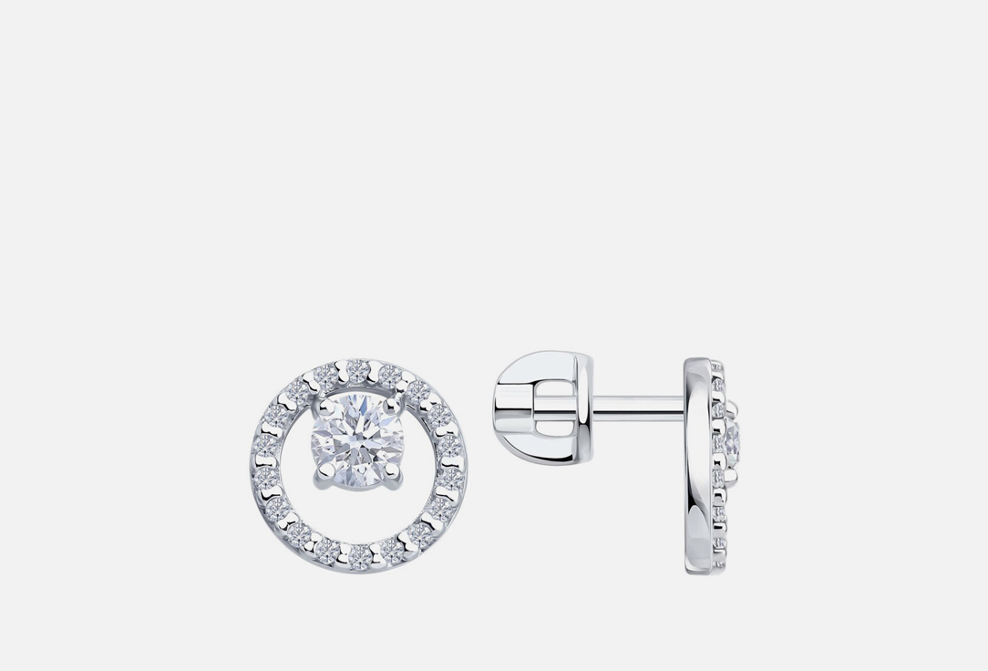 

Серьги серебряные SOKOLOV, Фианит 2 шт