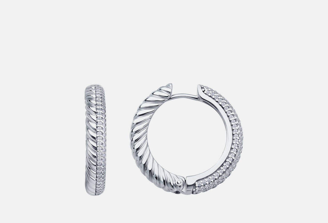 Серьги серебряные DIAMANT Фианит 2 шт