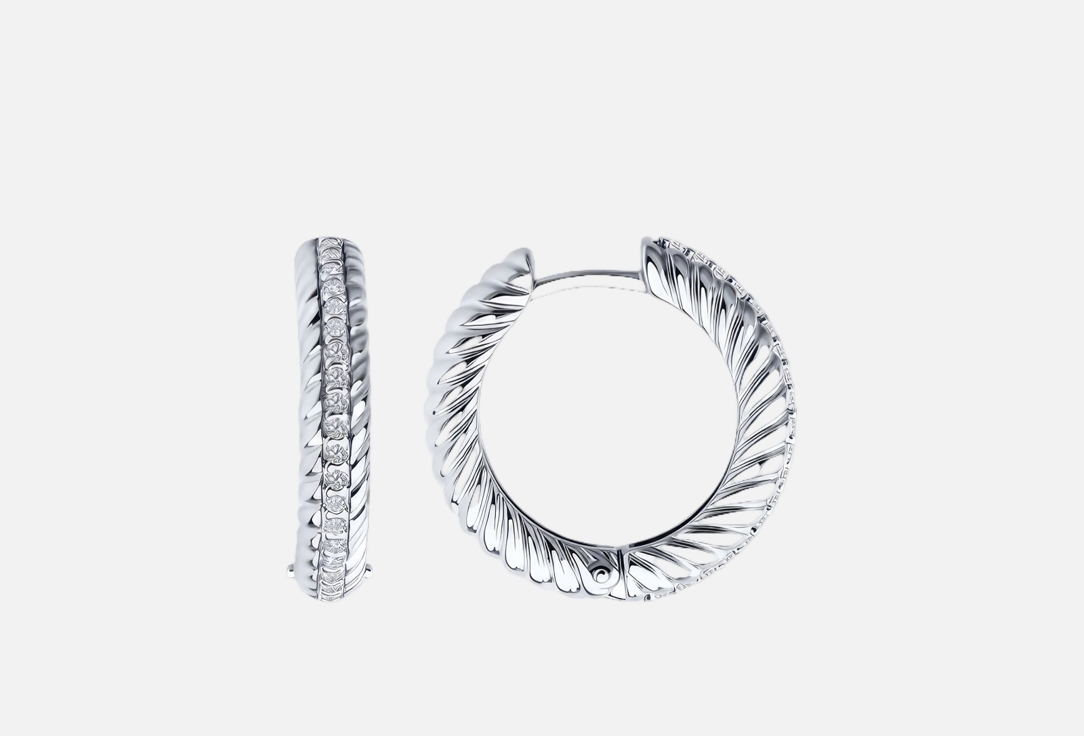 Серьги серебряные DIAMANT Фианит 2 шт