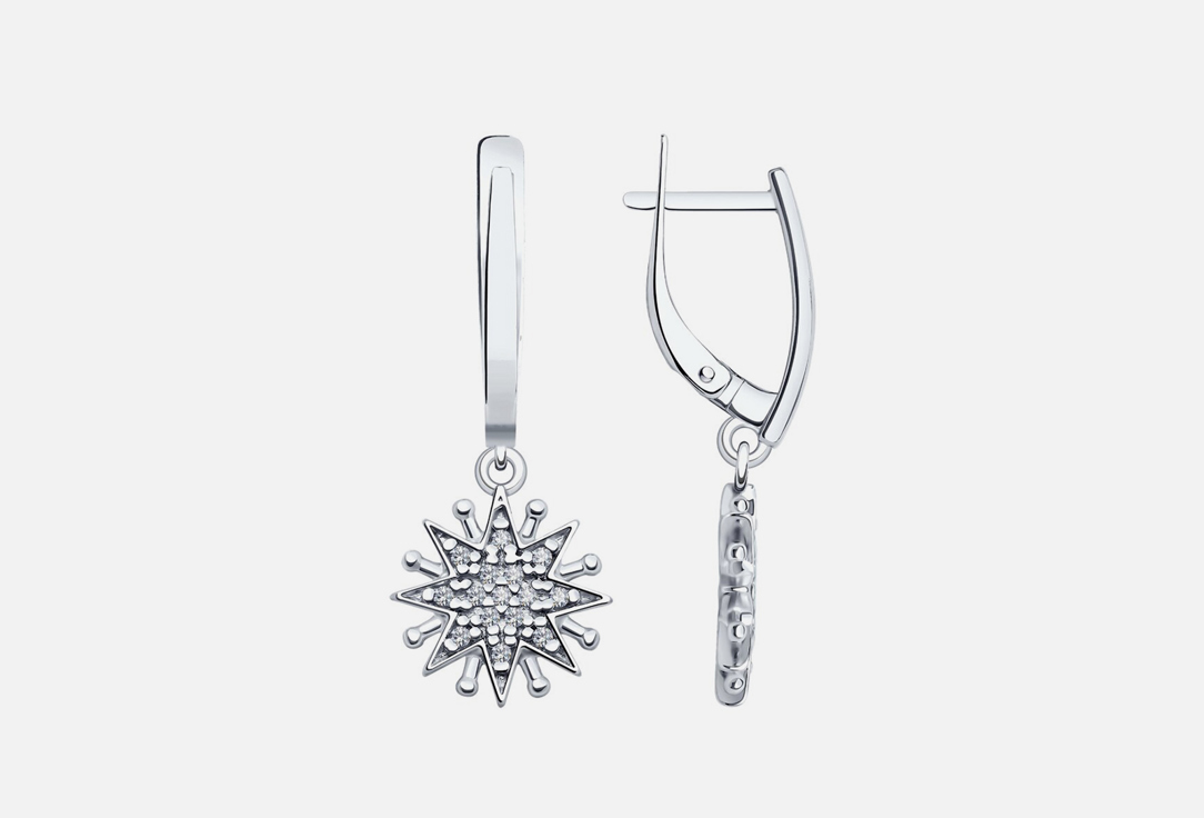 Серьги серебряные DIAMANT Фианит 2 шт
