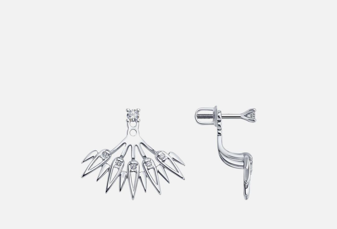 Серьги серебряные DIAMANT Фианит 2 шт