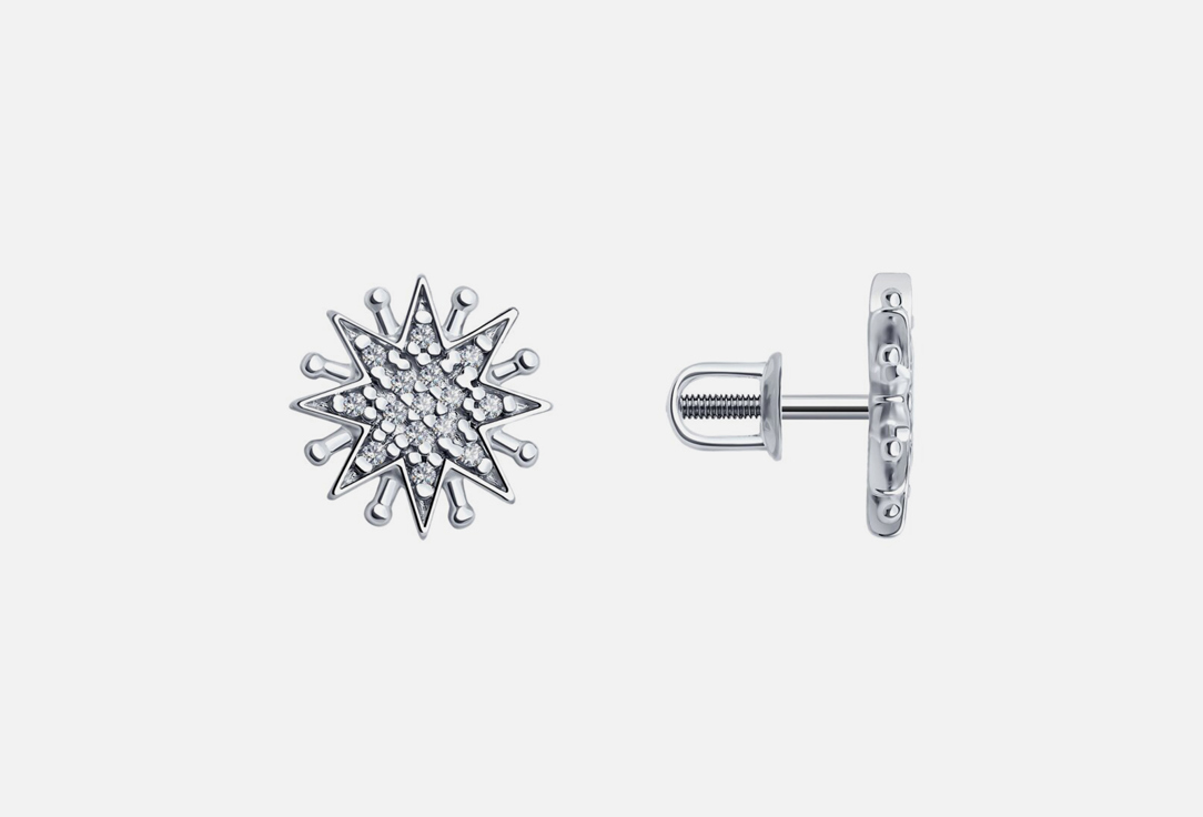 Серьги серебряные DIAMANT Фианит 2 шт