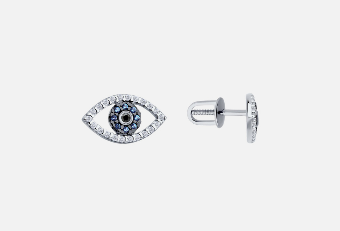 Серьги серебряные DIAMANT Фианит 2 шт