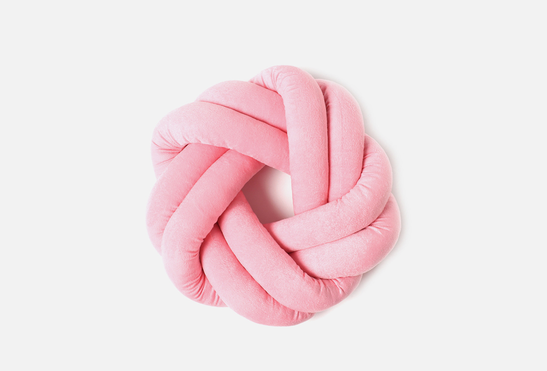 Изображение товара Подушка-узел Этель d=33cm розовая декоративная подушка