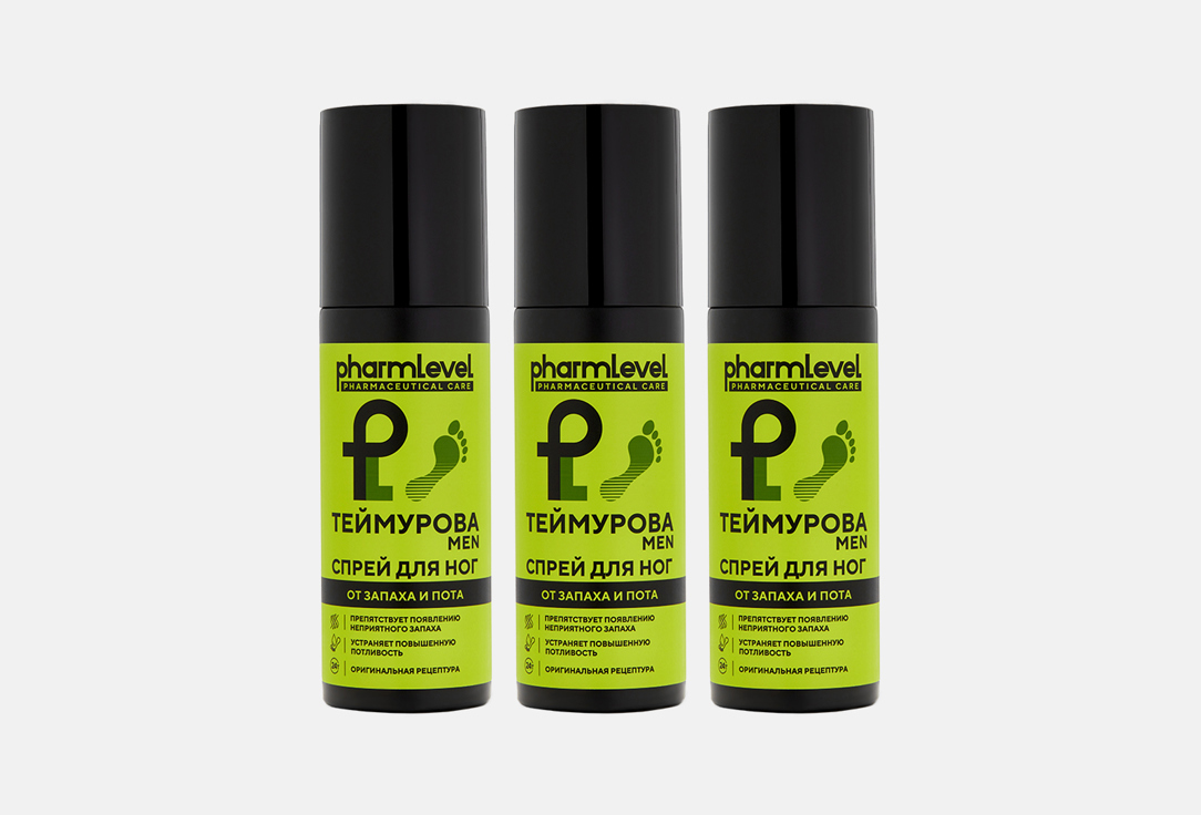 

Набор Спрей для ног PHARMLEVEL, MEN от запаха и пота 3 шт