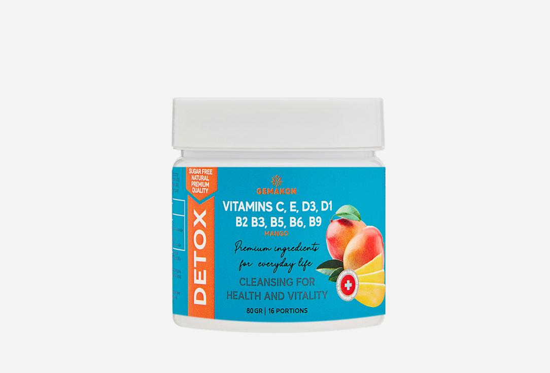Изображение товара БАД для детокса организма GEMAKON Таурин, Витамины C, B3, D3 со вкусом манго