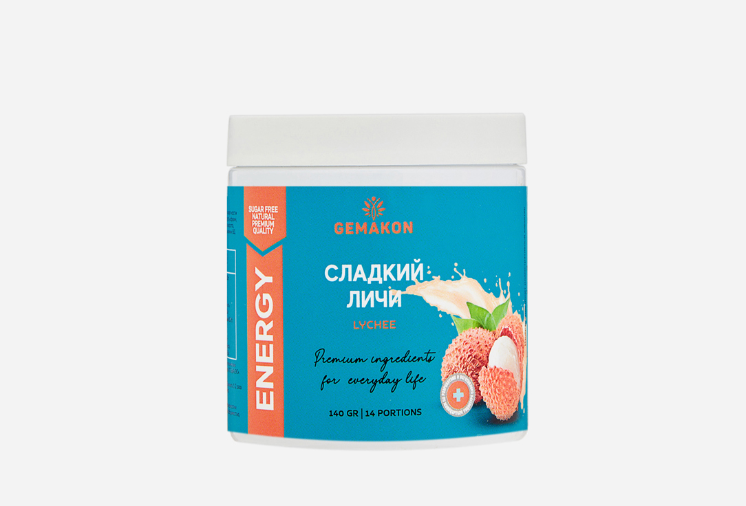 Изображение товара БАД для энергии и силы GEMAKON Таурин 1000 мг, кофеин 125 мг со вкусом личи