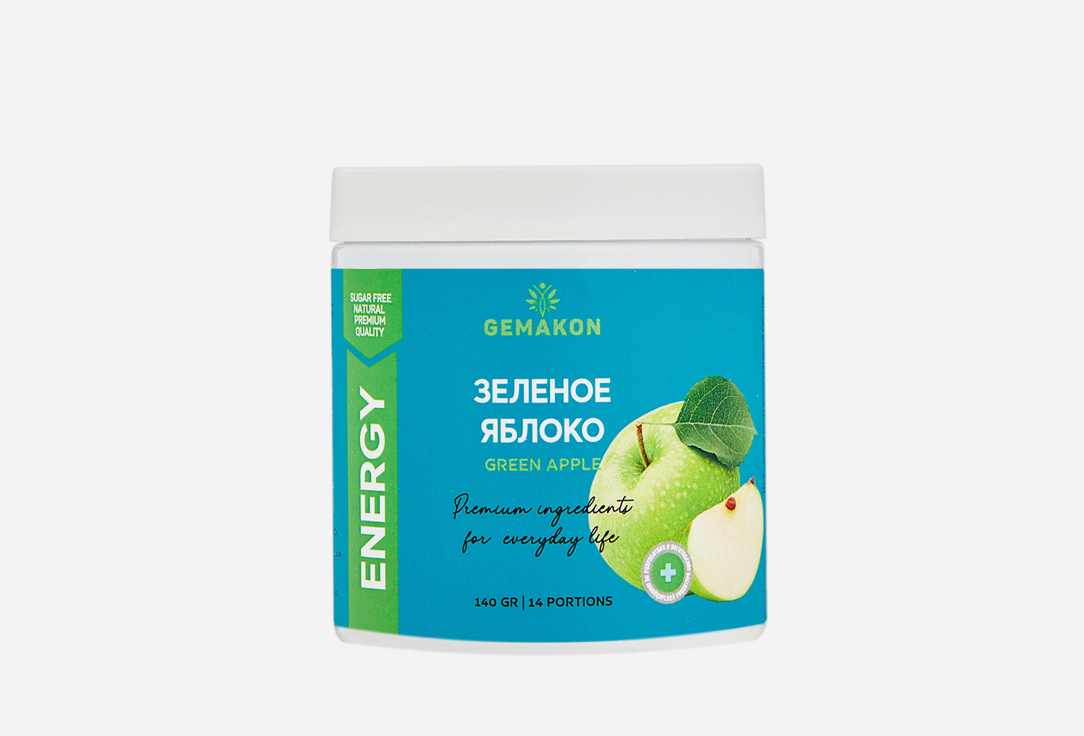 Изображение товара БАД для силы и энергии GEMAKON Таурин 1000 мг, кофеин 125 мг со вкусом зеленого яблока