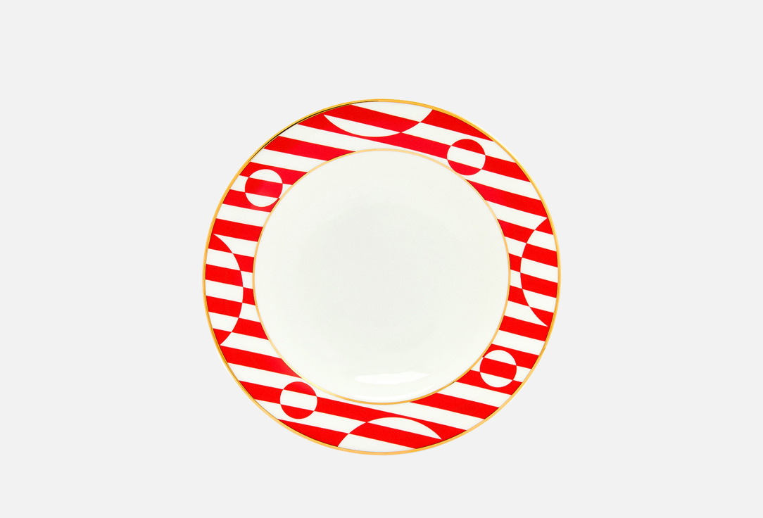 

ТАРЕЛКА ИМПЕРАТОРСКИЙ ФАРФОРОВЫЙ ЗАВОД, Красный, 2 Yes and no, Red 23.5 см