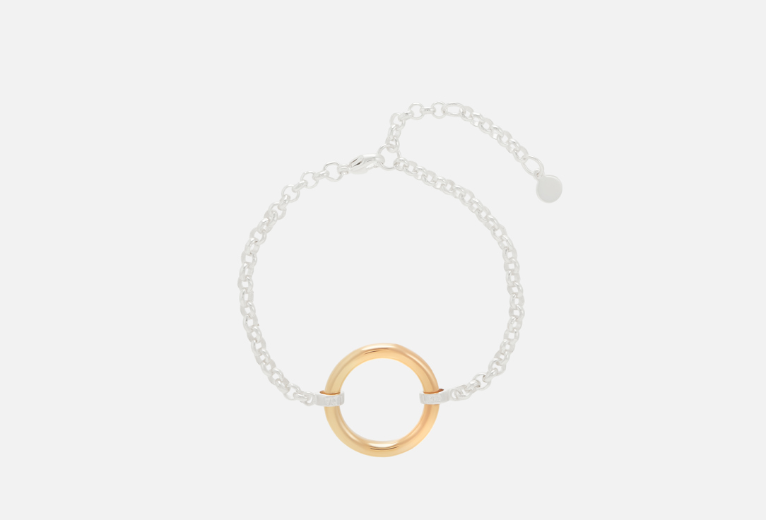 Изображение товара Серебряный браслет Tilda с позолоченным Нимбом и карабином 925 пробы