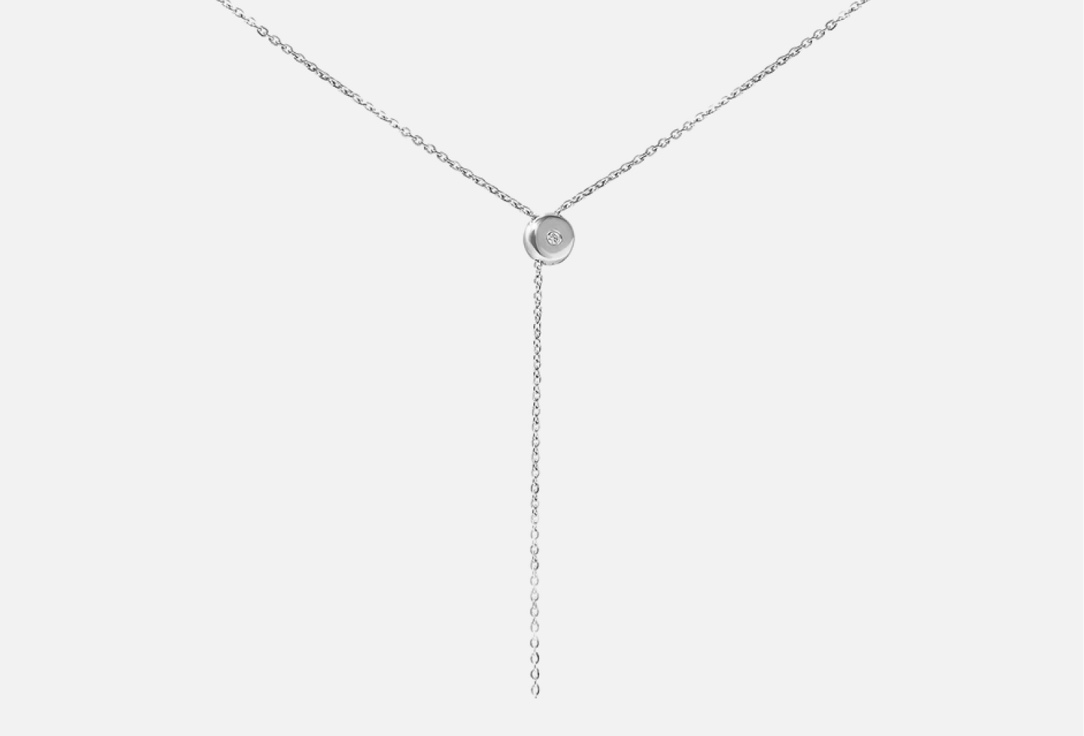 Изображение товара Колье-галстук с бриллиантом серебряное Tilda Lariat Necklace in Silver
