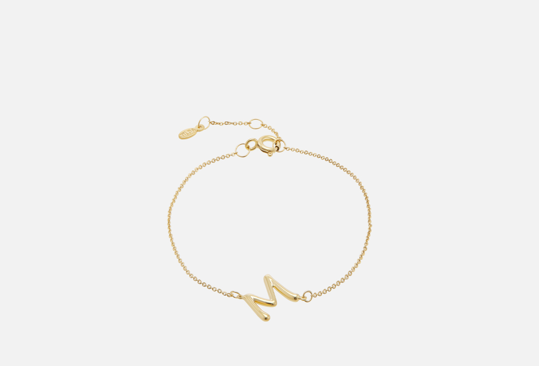 Изображение товара Позолоченный браслет с буквой М из серебра 925 пробы для женщин