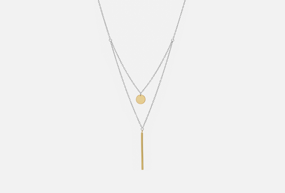 

Двойное колье серебрярное TILDA, Gold-Plated Coin and Bar 1 шт