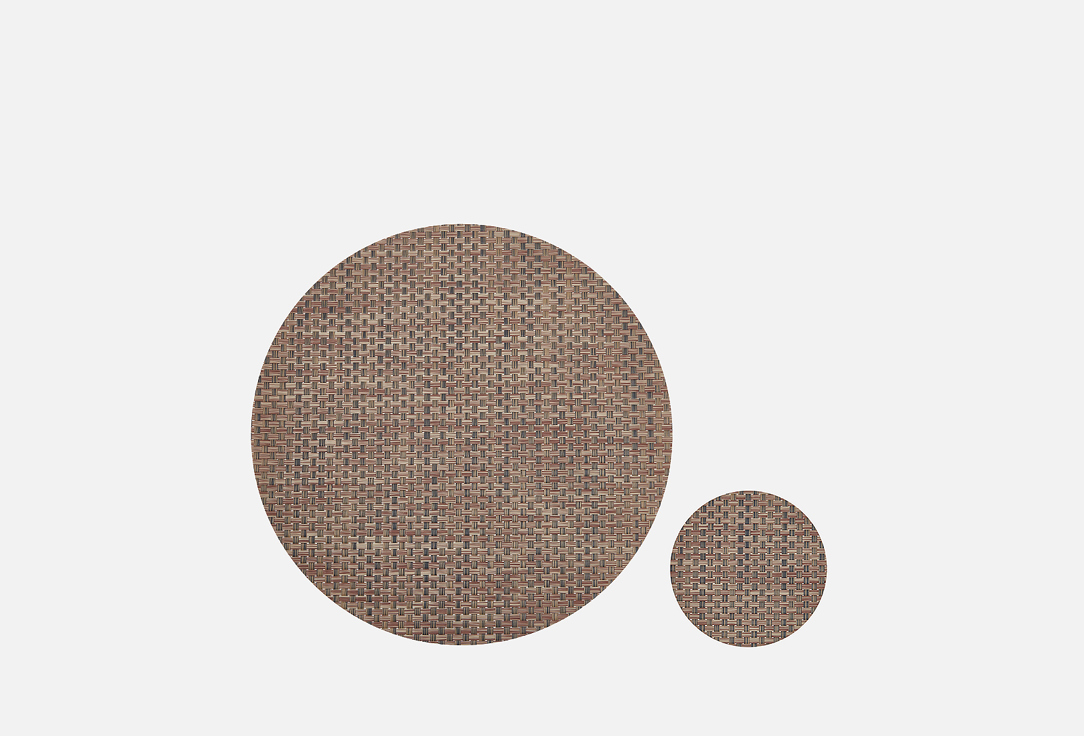 Изображение товара Набор сервировочных салфеток CASY HOME D37 4шт, D15 4шт, коричневый