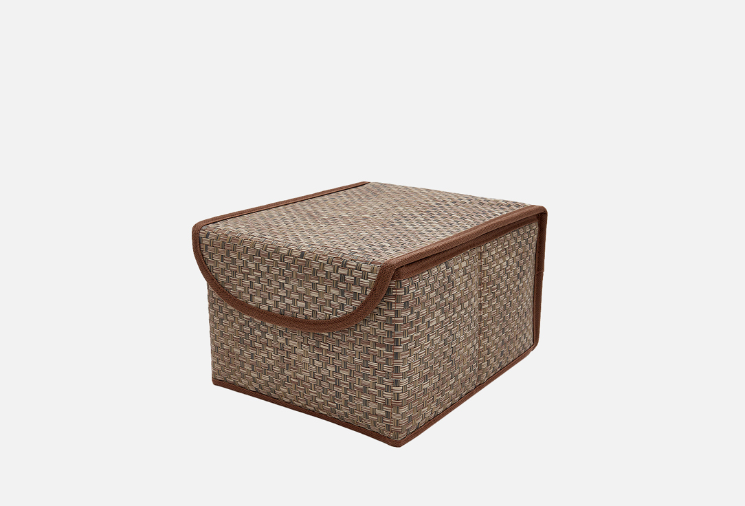 

Коробка для хранения с крышкой CASY HOME, Коричневый, 21х26х15, бежевый 1 шт