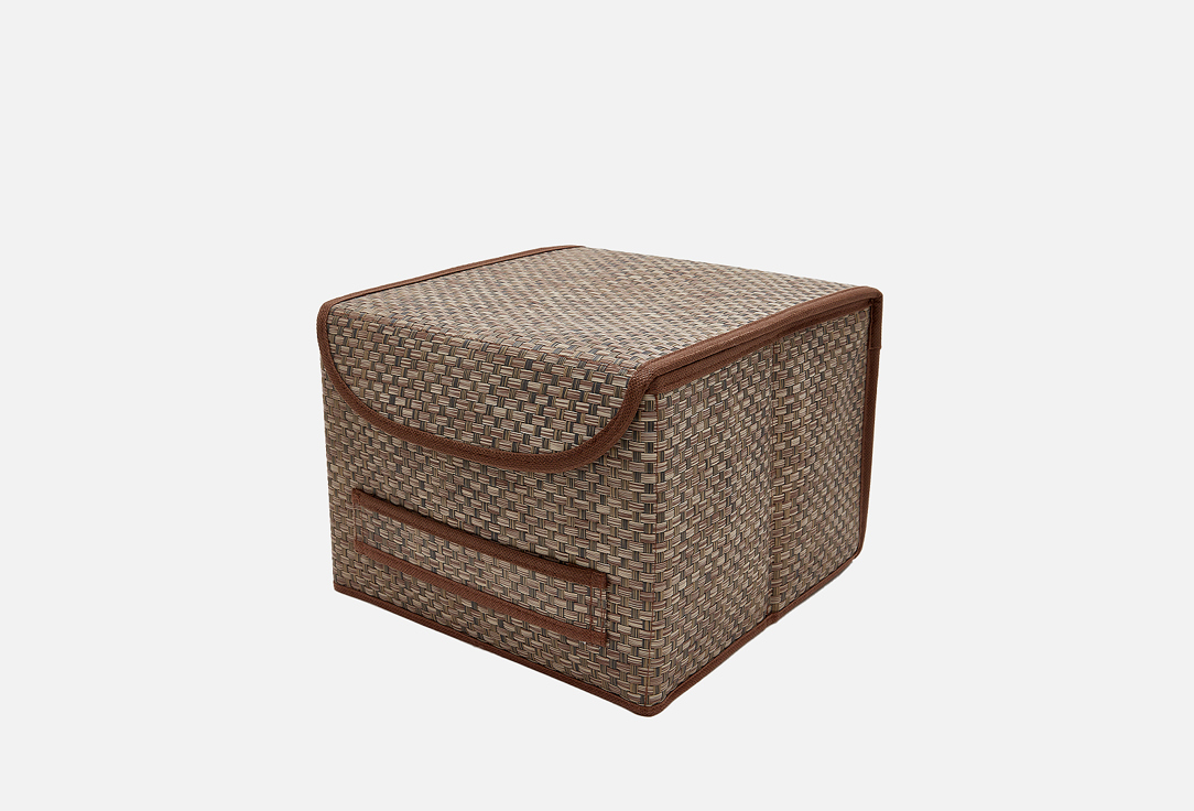 

Коробка для хранения с крышкой CASY HOME, Коричневый, 25х27х20, бежевый 1 шт