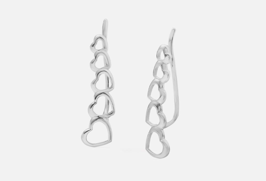 

Клаймберы серебряные PEPELA JEWELRY, Hearts silver 2 шт