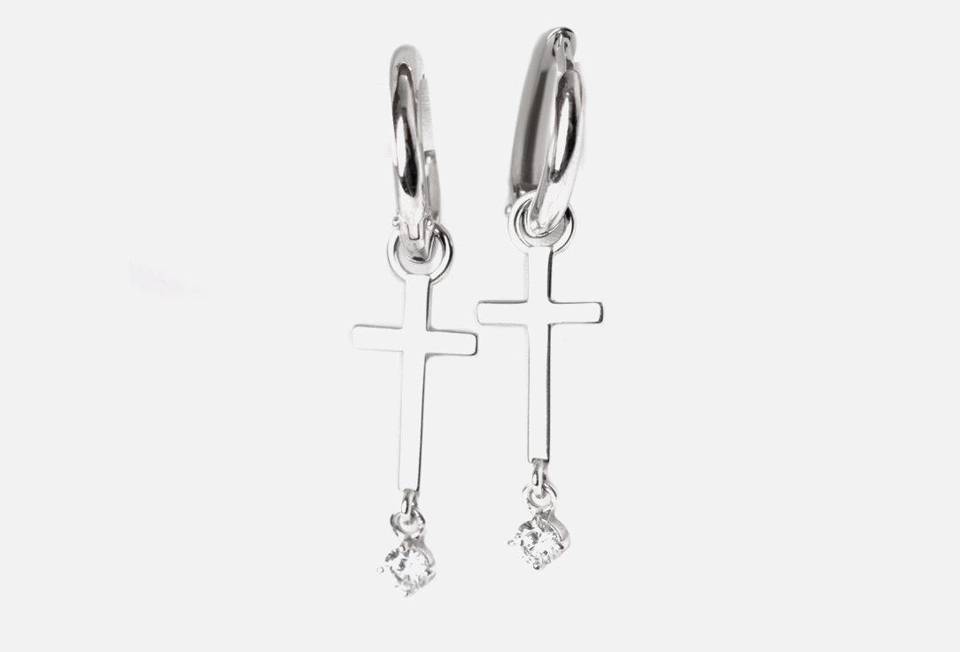 

Серьги-трансформеры серебряные PEPELA JEWELRY, Earrings Crosses Hanging 2 шт