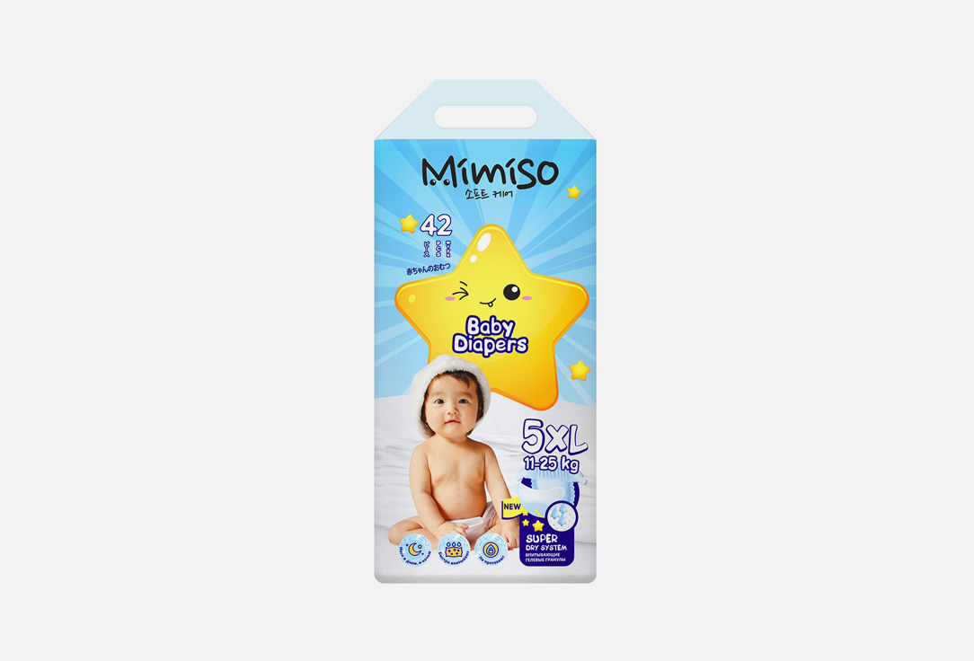 Изображение товара Детские одноразовые подгузники MIMISO 5/XL 11-25kg