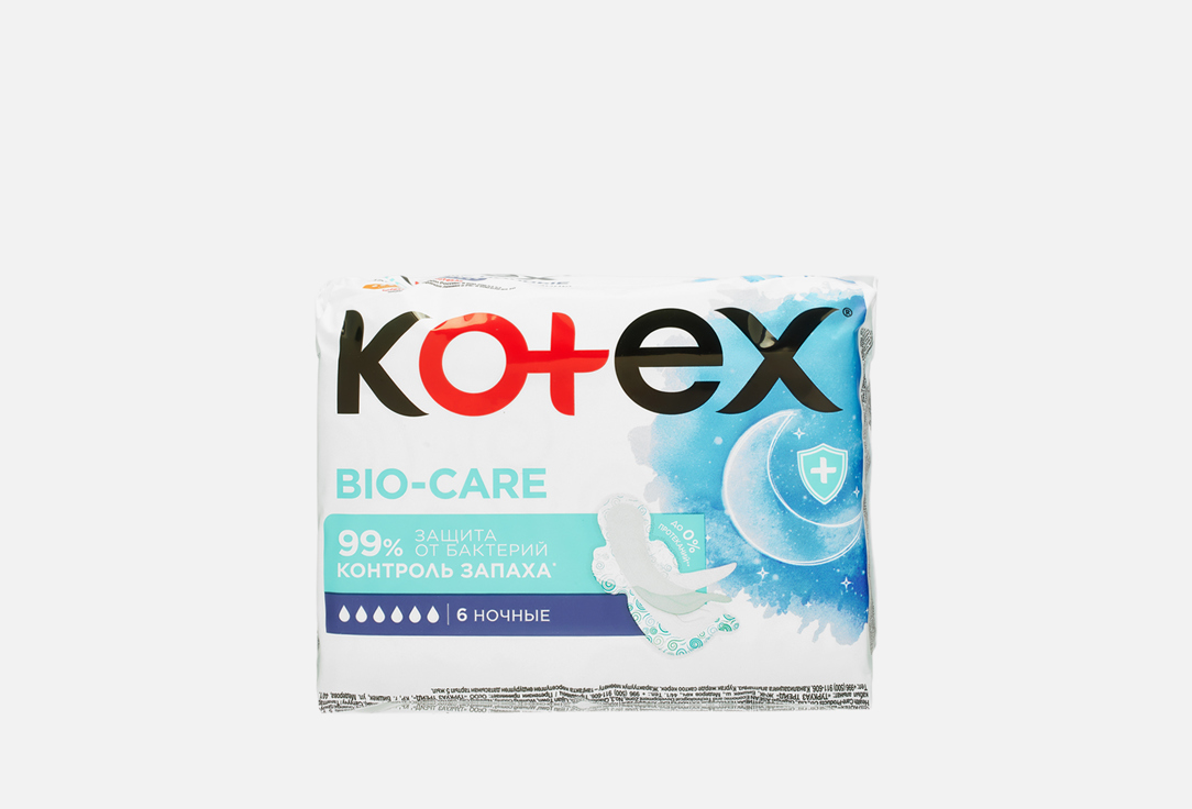 Прокладки KOTEX Bio-Care Ночные 6 шт
