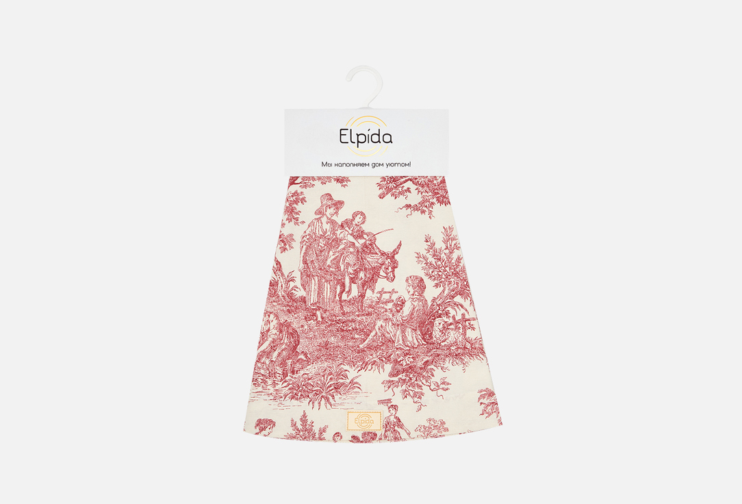 Изображение товара Скатерть Elpida Туаль де Жуи бордовая, круглая, D 170