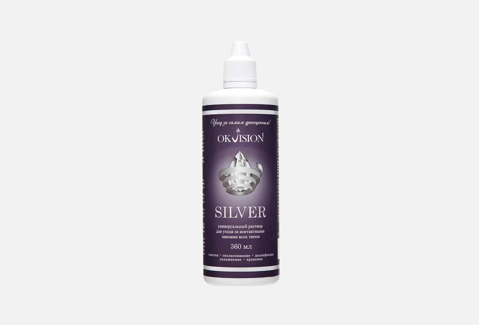OKVision Раствор для контактных линз и контейнер SILVER 360 мл — купить ...