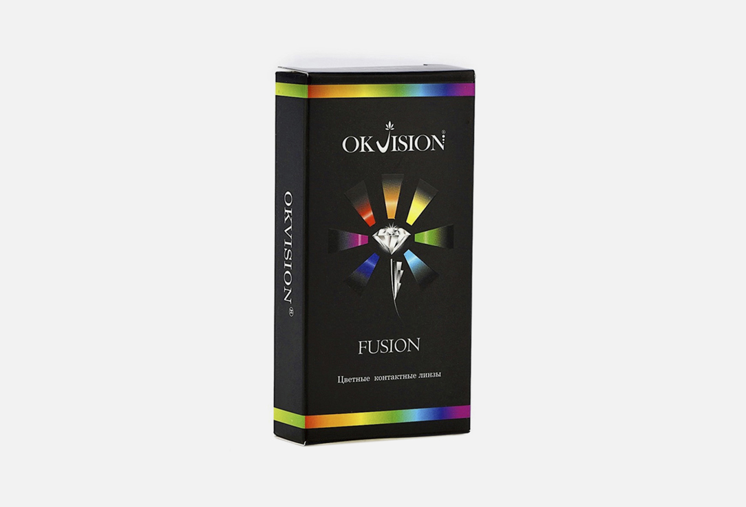 Цветные контактные линзы, квартальные OKVISION Fusion bc 8,6, dia 14, 2 шт -4.00 оптическая сила