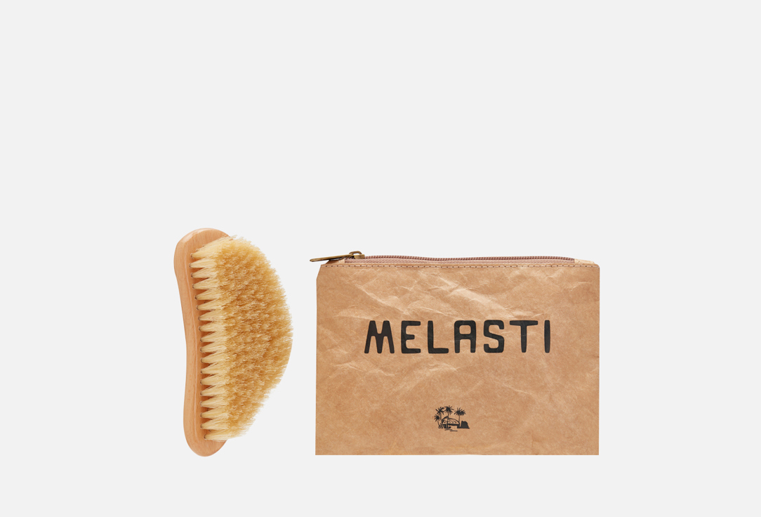 

Щетка для сухого массажа в крафтовой косметичке MELASTI, Dry Massage Brush 1 шт