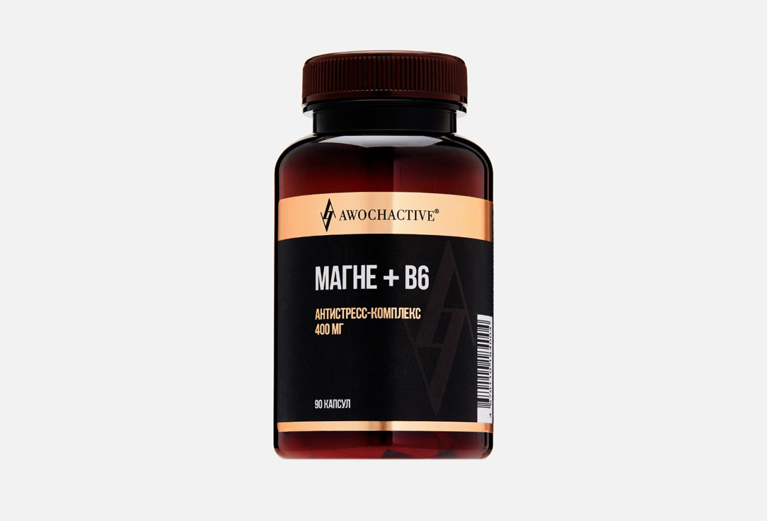 Изображение товара БАД для укрепления нервной системы Awoch Active Магний цитрат 400 мг, витамин В6 6 мг в капсулах
