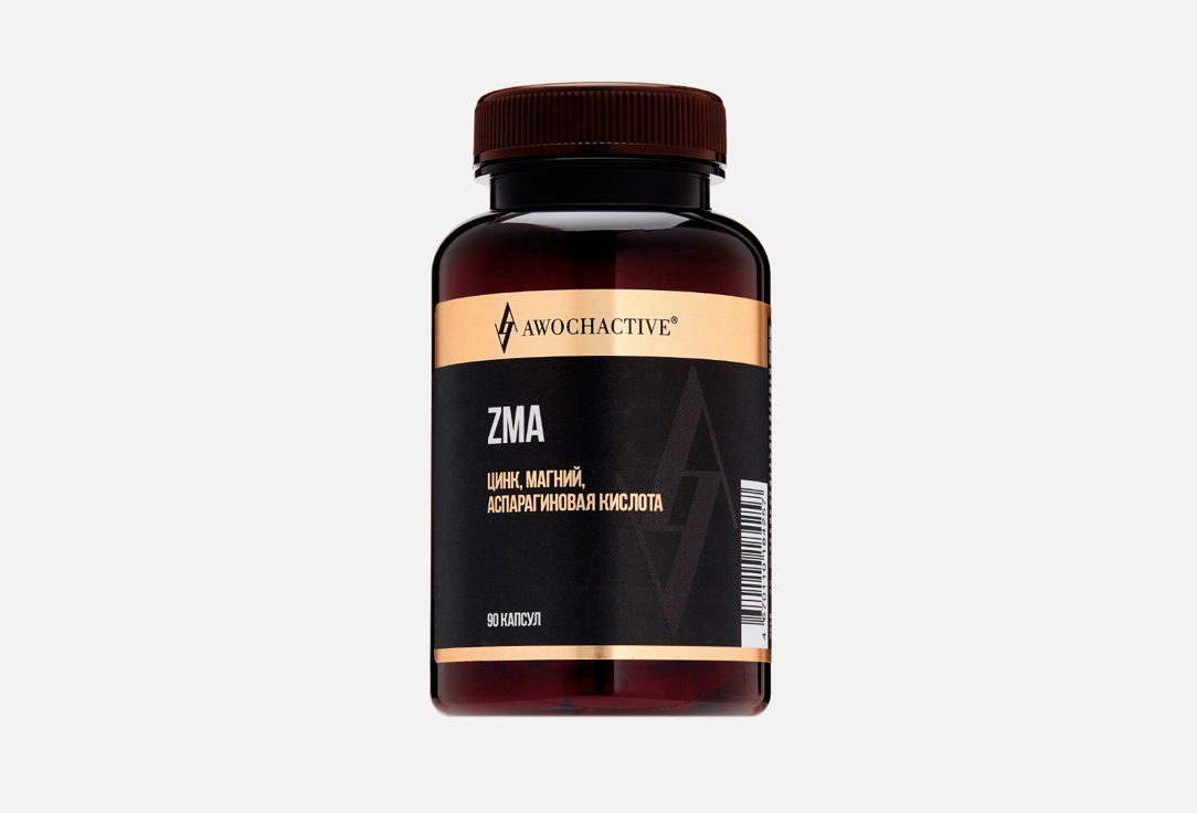 Изображение товара БАД для укрепления нервов и мышц Awoch Active ZMA магний цитрат 580 мг, цитрат цинка 73,6 мг в капсулах