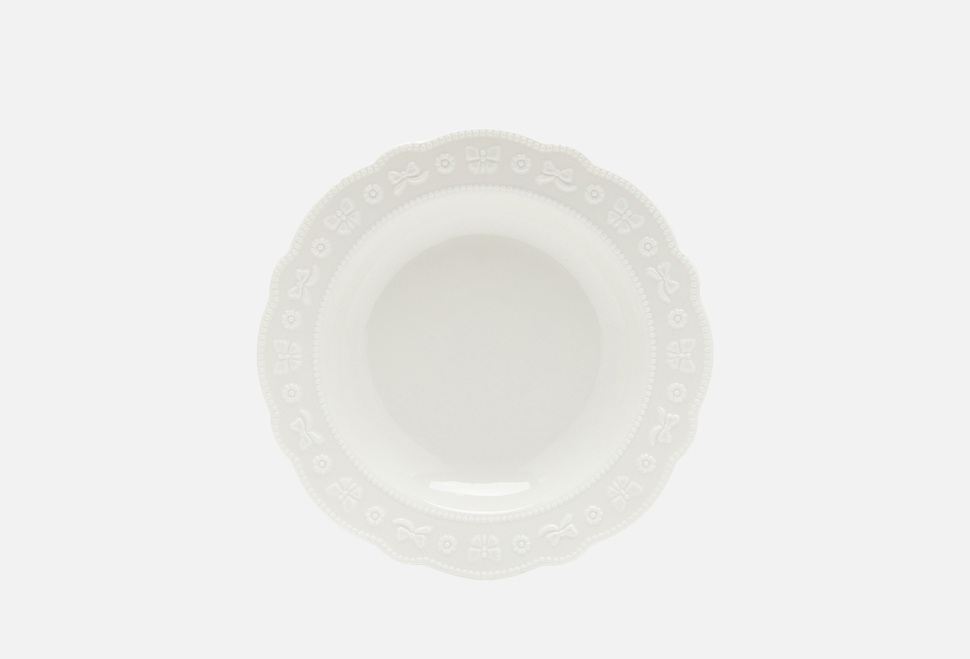 Изображение товара Керамическая тарелка ROOMI Кокетливые бантики глубокая 23 см