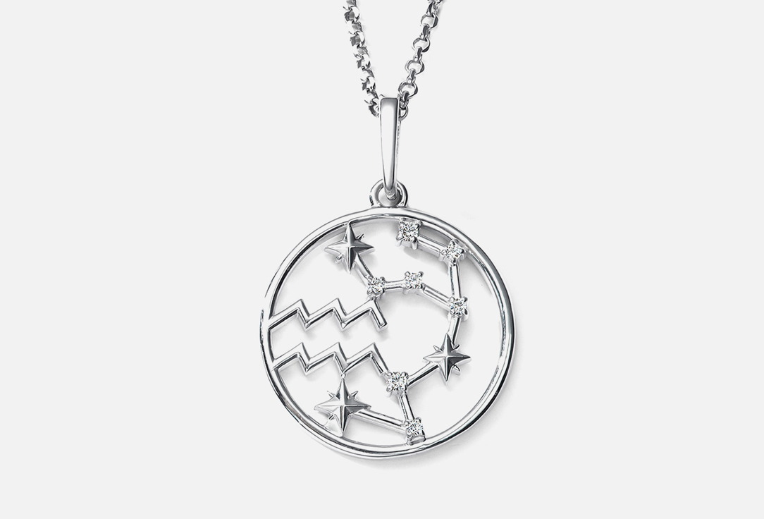 Изображение товара Серебряный кулон зодиака Водолей с фианитами 925 пробы