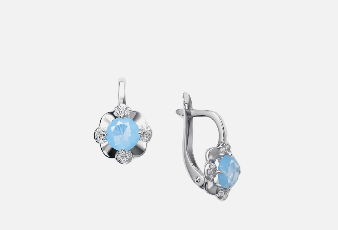 Изображение товара Серебряные серьги Pepela Jewelry Blue moonstone с лунным камнем и фианитами