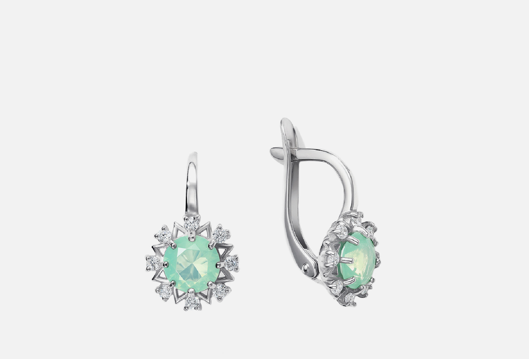 Серьги серебряные Pepela Jewelry Green moonstone 