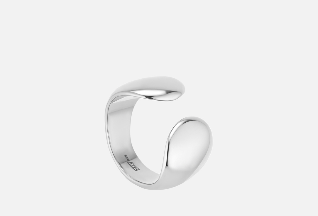 Изображение товара Разомкнутое серебряное кольцо M.O.D Fluid с родиевым покрытием 17 размер