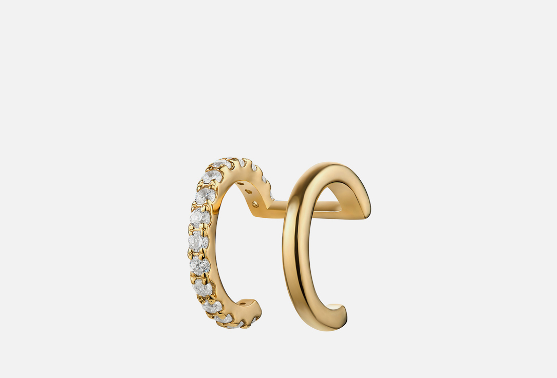 Изображение товара Серебряный кафф Dita One с фианитами и покрытием родий или позолота